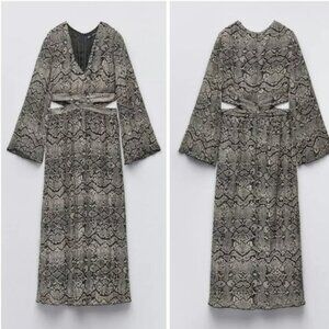 NWOT Zara Snake Print Dress Size Large
